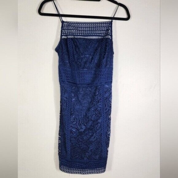 Topshop Dresses & Skirts - TOPSHOP Strappy Crochet Lace Bodycon Short Party Dress Size 6